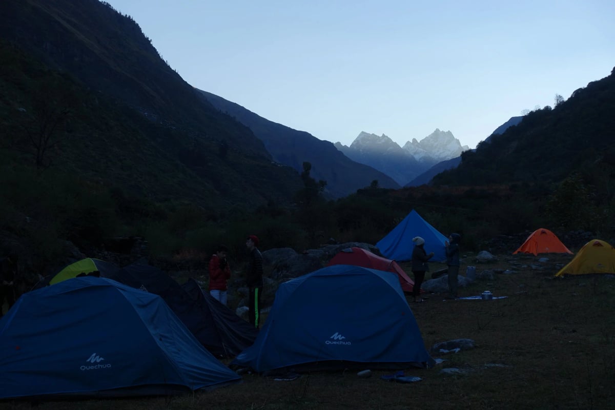Mountain peak at sunrise